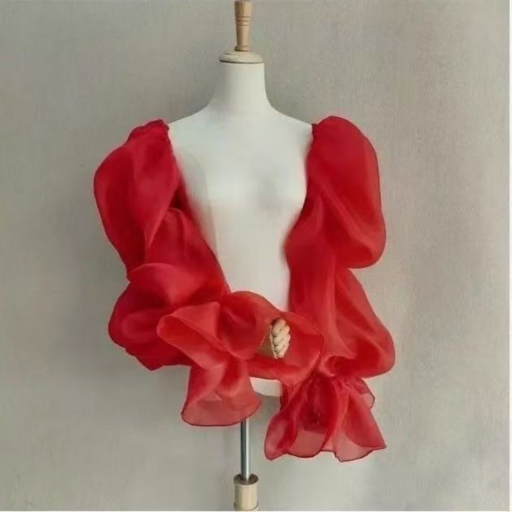 Thermal Long John - Elegant Puffy Wedding Arm Sleeves Ruffled