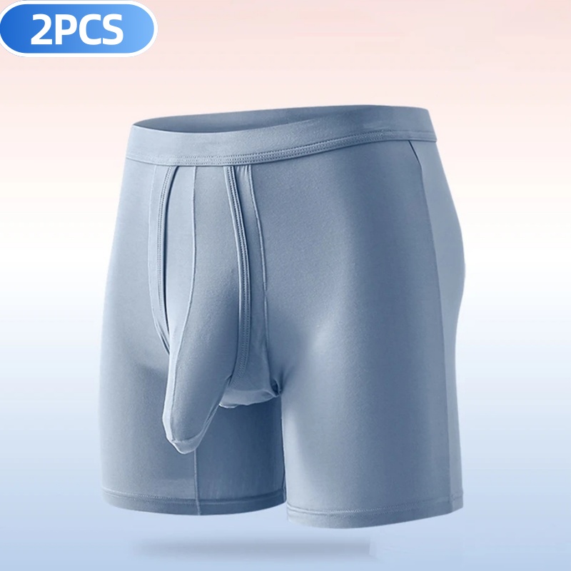 Long Leg Trunk Men - 2PCS Mens Long Legs Underwear Separate