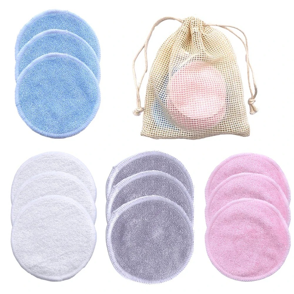 Bamboo Fiber Trunk - 10PC Reusable Makeup Remover Pads Washable