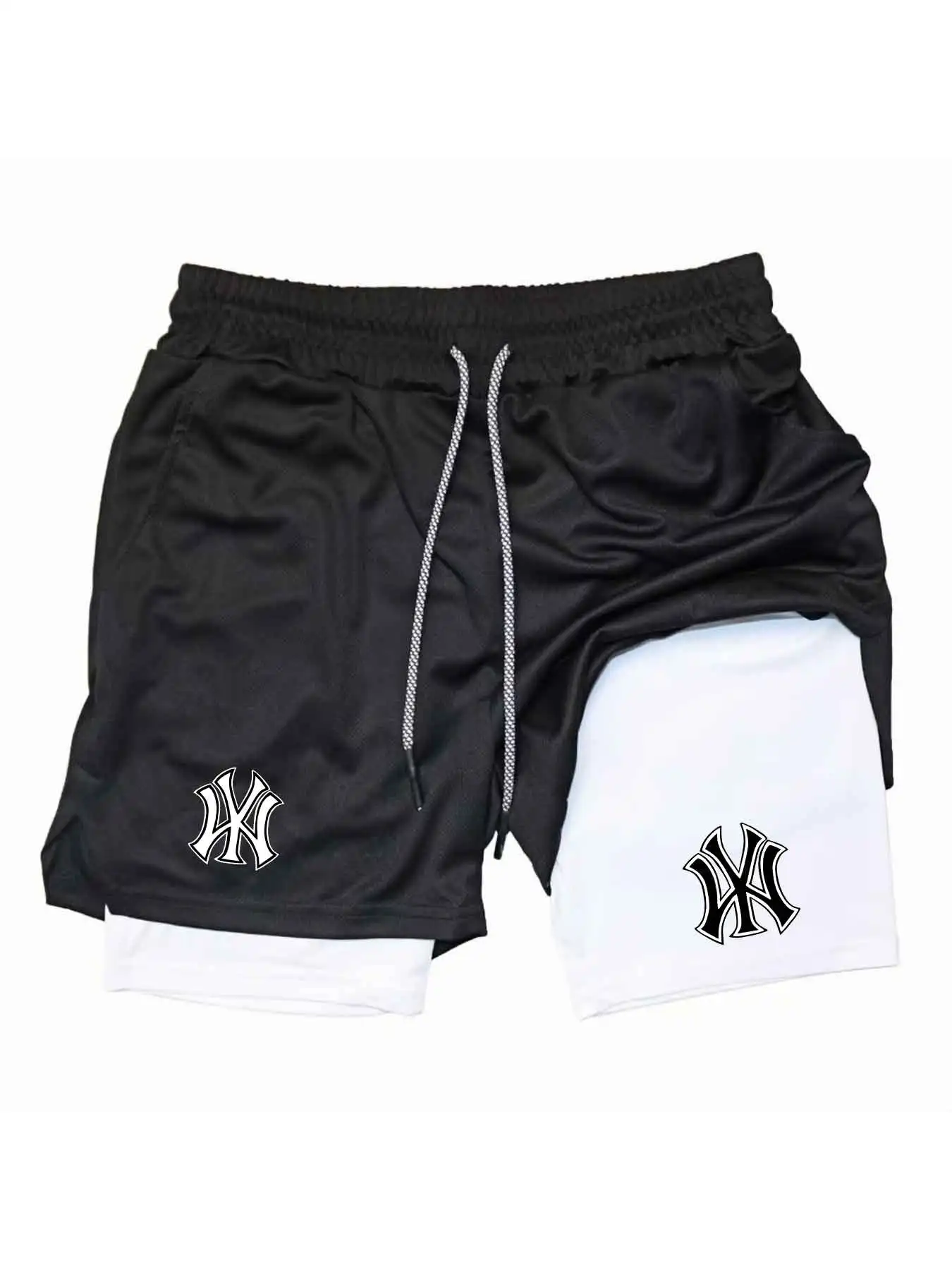 Compression Shorts Athletes - Men 2 in 1 Logo Print