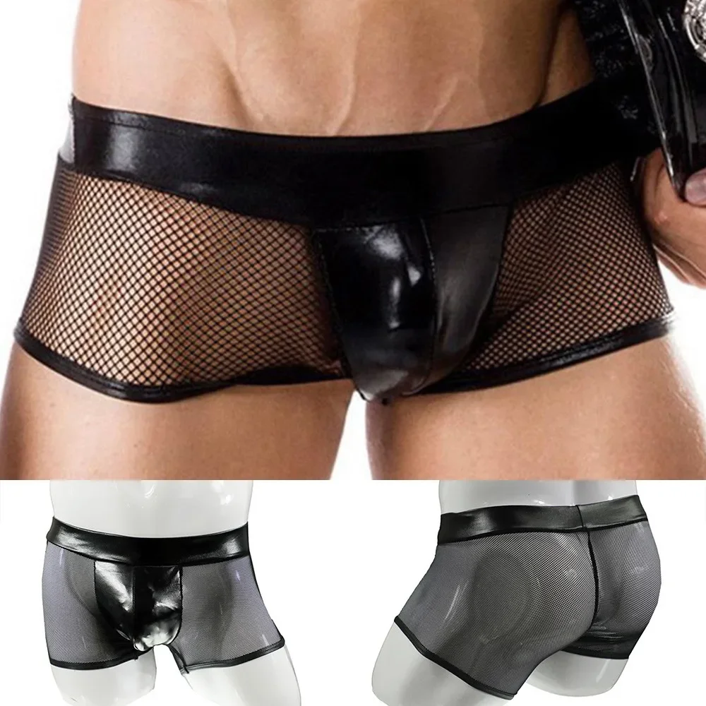 Men Sexy Underwear Faux Leathe - đánh giá và giá Bamboo Fiber Trunk