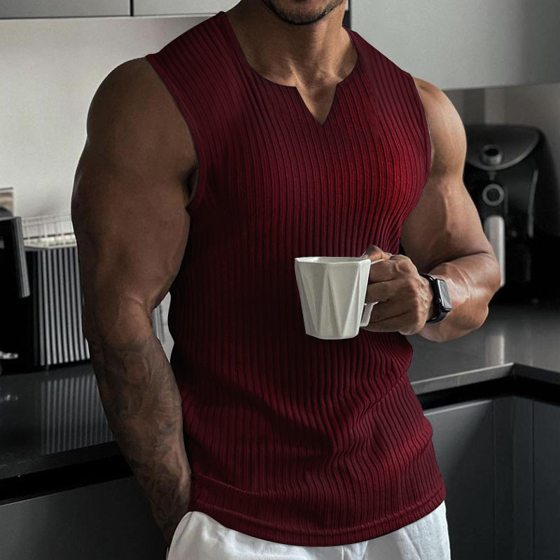 Summer New men V-neck Vest str - đánh giá và giá Undershirt Crew Neck