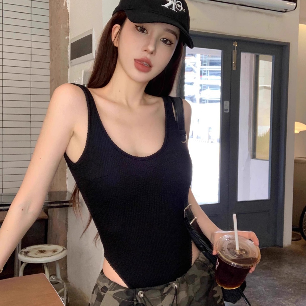 Black Strappy Bodysuit Sexy Ba - đánh giá và giá Tank Top Ribbed