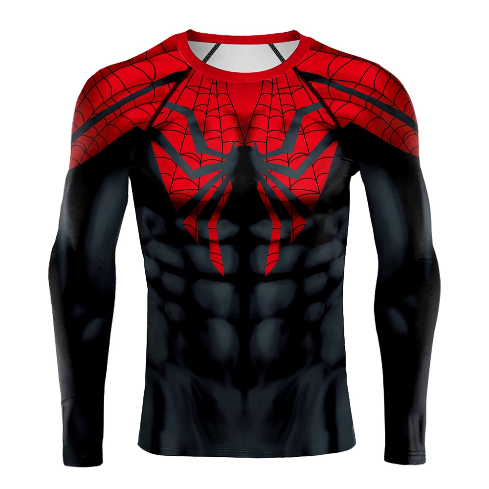 Spider Print T-Shirt Men Compr - đánh giá và giá T Shirt Tight Fit