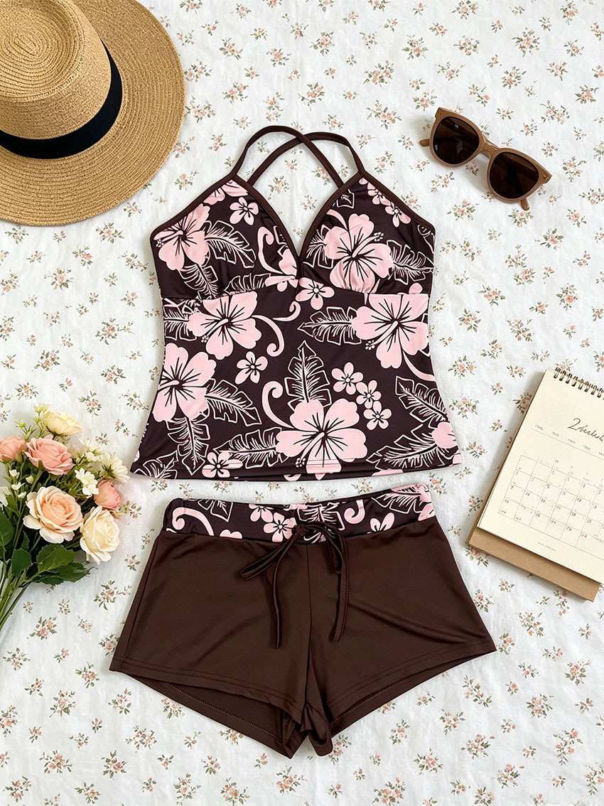 Y2K Ladies Tropical Hibiscus M - đánh giá và giá Suspender Tank Top