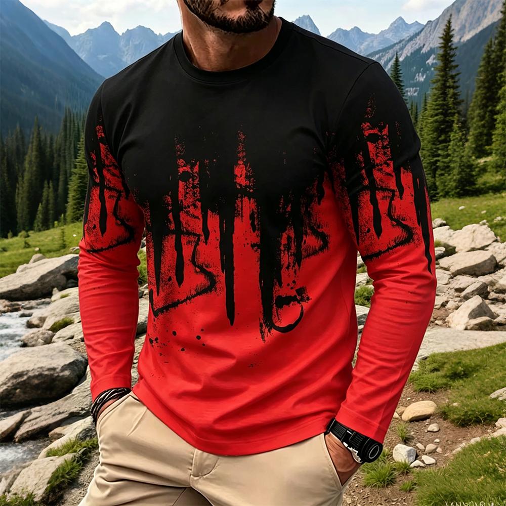 Men's Gradient Ink Splash Long - đánh giá và giá Base Layer Top